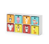 Bibliothèque enfant Vicco Scutum Blanc 143x72cm avec 8 boxes pliants, Model 37030
