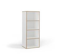 Vicco Bibliothèque Tetrix, Blanc, 40x100cm | avec 4 compartiments, convient pour le rangement de livres et d’objets de décoration