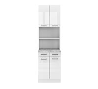 Vicco Bloc Cuisine R-Line, Blanc Haute Brillance, 60cm | PT Marbre, pour une combinaison modulaire dans les ensembles de cuisine