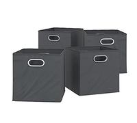 Vicco Boîte pliante, Anthracite, 30x30cm | Lot de 4, compatible avec les systèmes d'étagères avec œillet de préhension intégré