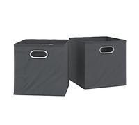 Vicco Boîte pliante, Anthracite, 30x30cm | Set de 2, compatible avec les systèmes d'étagères avec œillet de préhension intégré