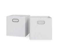 Vicco Boîte pliante, Blanc, 30x30cm | Set de 2, compatible avec les systèmes d'étagères avec œillet de préhension intégré