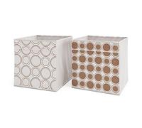 Vicco Boîte pliante, Blanc/Or, 30x30cm | Set de 2, compatible avec les systèmes d'étagères avec œillet de préhension intégré