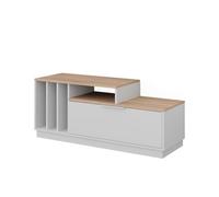 Vicco Buffet Bas Betti, Blanc/Sonoma, 120x49.9cm | avec 1 porte, convient aux téléviseurs jusqu'à 55 pouces et aux accessoires multimédias