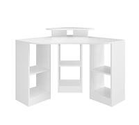 Vicco Bureau d'angle Artur, Blanc, 94x94cm | avec surfaces de rangement ouvertes pour une organisation flexible de l’espace de travail