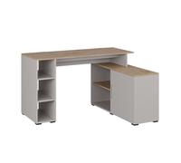 Vicco Bureau d'angle Rudy, Cachemire, 135x110cm | avec des étagères, pour une conception flexible de l’espace de travail et l’utilisation du rangement