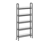 caisson mobile Vicco Rolivo Noir 58x15cm avec 5 compartiments, Model 58306