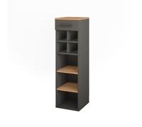 Vicco Casier à vin "Repose", Chêne doré/anthracite, 30x106cm | convient au rangement des bouteilles de vin et des livres