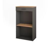 Vicco Casier à vin "Repose", Chêne doré/anthracite, 60x106cm | convient au rangement des bouteilles de vin et des livres