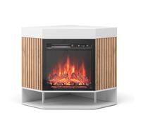 Vicco cheminée électrique Lynea, Blanc, 100cm | avec effet de flamme réaliste et chauffage 1800W, montable au mur avec télécommande et température réglable