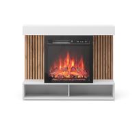 Vicco cheminée électrique Lynea, Blanc, 100cm | avec effet de flamme réaliste et chauffage 1800W, utilisable en montage mural ou en pose libre