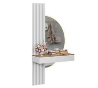 Vicco Coiffeuse Melina, Blanc/chêne, 100cm avec Miroir LED, Parfait pour Une Routine beauté structurée