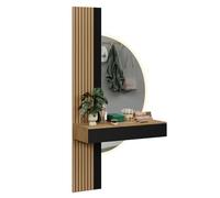 Vicco Coiffeuse Melina, Chêne/Noir, 100cm avec Miroir LED, Parfait pour Une Routine beauté structurée