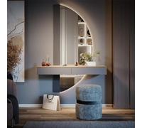 Vicco Coiffeuse Melisa, Gris, 120cm avec 2 tiroirs, Hauteur réglable, Parfaitement Adaptable aux Besoins individuels