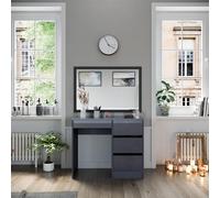 Vicco Coiffeuse Sherry, Anthracite, 90cm | avec 4 tiroirs, adapté à une utilisation comme coiffeuse ou surface de rangement
