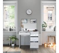 Vicco Coiffeuse Sherry, Blanc, 90cm | avec grand miroir pour les soins quotidiens et la création de coiffures