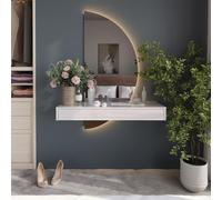 Vicco Coiffeuse Sherry, Blanc Haute Brillance, 100cm avec Miroir LED
