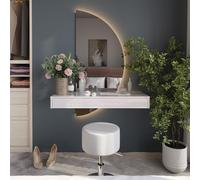 Vicco Coiffeuse Sherry, Blanc Haute Brillance, 100cm avec Miroir LED et Tabouret