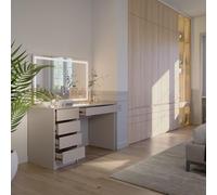 Vicco Coiffeuse Sherry, Cachemire, 120cm avec Miroir LED, avec éclairage LED et Grand Miroir rectangulaire