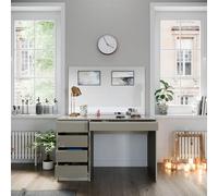Vicco Coiffeuse Sherry, Grège, 120cm | avec miroir, avec miroir rectangulaire pour une utilisation quotidienne