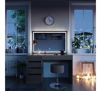Coiffeuse Sherry, 120cm avec miroir LED et tabouret, Gris, Vicco 38789