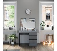 Vicco Coiffeuse Sherry, Gris, 90cm | avec miroir, avec grand miroir pour les soins quotidiens et la création de coiffures