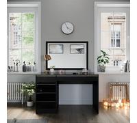 Vicco Coiffeuse Sherry, Noir/Or, 120cm | sans miroir, 5 tiroirs pour différents besoins de rangement