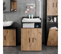 Commode à langer Vicco Irma Anthracite/Chêne de force doré 60x97cm avec plan à langer, Model 54784