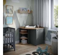 Vicco Commode à Langer Kristian, Anthracite/Artisan, 85x77.3cm avec 3 Compartiments fermés, pour Une Utilisation comme Table à Langer et Espace de Rangement
