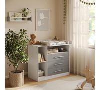 Commode à langer Vicco Olina Blanc/Gris 110x93cm, Model 62878