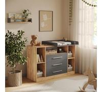 Commode à langer Vicco Olina Chêne doré/Anthracite 138.3x93cm, Model 62873