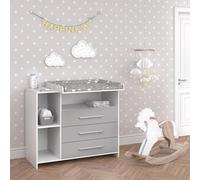 Commode à langer Vicco Oskar blanc/gris 113x100cm, Model 30719