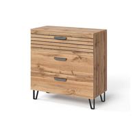 Vicco Commode "Amber", Chêne Wotan, 80x82cm | avec 3 tiroirs, avec compartiment de rangement pour espace de stockage supplémentaire