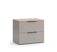 Vicco Commode avec tiroirs Wido, Grège, 60x50cm | avec 2 tiroirs, pour le rangement de vêtements et d’objets du quotidien
