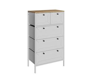 Vicco Commode Belaro, Blanc, 56x95cm | avec 5 tiroirs, convient pour le rangement de vêtements et d’accessoires