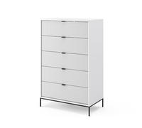 Vicco Commode Eliza, Blanc, 76x120cm | avec 5 tiroirs, pour le rangement et l’utilisation dans la chambre ou le couloir