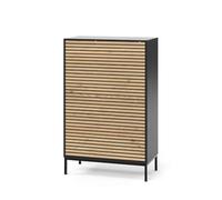 Vicco Commode Eliza, Chêne doré/Anthracite, 76x120cm | avec 5 tiroirs, pour le rangement et l’utilisation dans la chambre ou le couloir