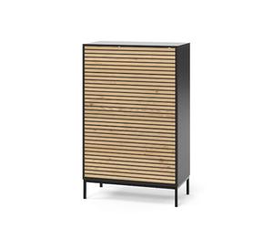 Vicco Commode Eliza, Chêne doré/Anthracite, 76x120cm | avec 5 tiroirs, pour le rangement et l’utilisation dans la chambre ou le couloir
