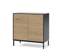 Vicco Commode Eliza, Chêne doré/Anthracite, 80x81.2cm | avec 2 portes, Mécanisme push-to-open et surface facile d’entretien