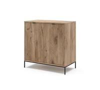 Vicco Commode Eliza, Chêne Viking, 42x81.2cm | avec 2 portes, Mécanisme push-to-open et surface facile d’entretien