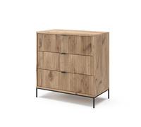 Vicco Commode Eliza, Chêne Viking, 80x81.2cm | avec 3 tiroirs, pour le rangement et l’organisation dans le salon ou la chambre