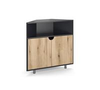Vicco Commode Inaro, Anthracite/chêne, 79x76cm | avec 3 compartiments, adapté pour un rangement peu encombrant dans les coins de la pièce