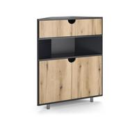 Vicco Commode Inaro, Anthracite/chêne, 79x96cm | avec 4 compartiments, adapté pour un rangement peu encombrant dans les coins de la pièce