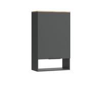 Vicco Commode Wido Anthracite | avec porte, adapté au montage mural pour salle de bain ou cuisine