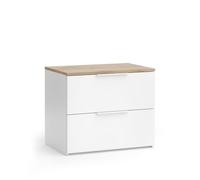 Vicco Commode Wido, Blanc/Sonoma, 60x50cm | avec 2 tiroirs, pour le rangement de vêtements et d’objets du quotidien