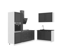 Vicco Cuisine Fame-Line, Anthrazit-Gold Landhaus/Blanc, 220 x 120 cm