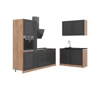 Vicco Cuisine Fame-Line, Anthrazit-Gold Landhaus/Chêne doré, 220 x 120 cm
