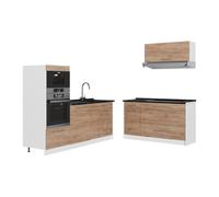 Vicco Cuisine Fame-Line, Chêne doré/Blanc, 340cm