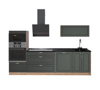 Vicco Cuisine Fame-Line, Vert Or Campagne/Chêne doré, 280cm