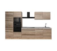 Vicco Cuisine "R-Line", Sonoma/Chêne doré 340 cm | 7 Modules · Pieds réglables en hauteur · Plan de travail in açades robustes · Avec armoire four/micro-ondes
